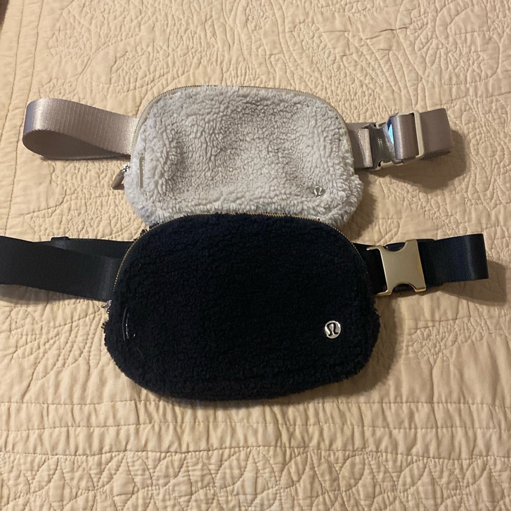 Lululemon fuzzy belt bags